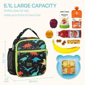 Sac à lunch isotherme licorne rose et noir dinosaure pour enfants Polyester à paillettes étanche pour garçons et filles filles et garçons - Product Image 3