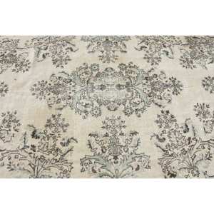 Alfombra de lana marrón beige vintage 5,1x9,3 pies alfombras rectangulares turcas hechas a mano con respaldo de látex para sala de estar para adolescentes - Product Image 5