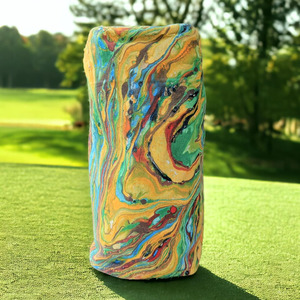 Custom PU golf club head cover for <b>mens</b> design with soft inner plush lining waterproof top and <b>long</b> <b>sock</b> style neck - Product Image 3