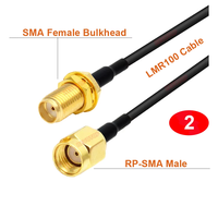Cable LMR100 SMA/RP-SMA Macho a Hembra, Conector de 50 Ohmios, Cable Coaxial LMR-100 RF, Extensión de Antena WIFI