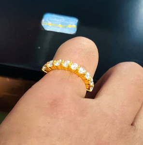 ชุดแหวนเพชรโมอิสสำหรับผู้หญิงเครื่องประดับชุบทอง14K 925หมั้นแต่งงานแบบเรียบง่ายขายส่งจำนวนมาก - Product Image 2