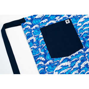 Delantal de Cocina Azul con Diseño de Olas, Estilo Japonés, Delantal Medio de Algodón Resistente, Delantal de Trabajo Reutilizable para Camareros y Chefs - Product Image 2