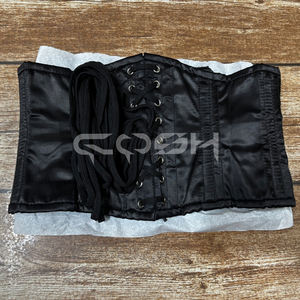 Wholesale Black Satin Steel Boned Underbust Waist <b>Trainer</b> Bustier Corset Manufacturer From Pakistan - Product Image 4