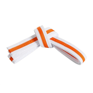 Cinturones de uniformes de artes marciales con logotipo personalizado profesional de Color verde y negro a la venta, recién llegado, cinturones de Karate lisos multicolores - Product Image 6