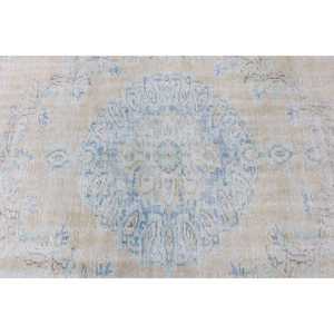 พรมตุรกีวินเทจ ขนาด 4.2x5 ฟุต สีเบจ ลายพิมพ์นามธรรม ทำจากขนสัตว์ - Product Image 4