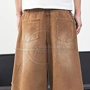 Ropa de calle de talla grande 2025 para hombre, pantalones vaqueros de pierna ancha al por mayor en talla de adulto con logotipo personalizado - Product Image 6