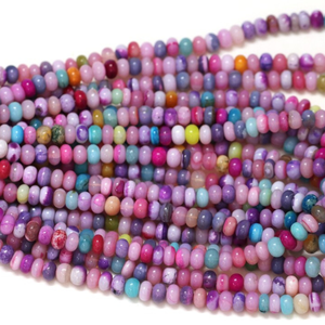 Beautiful Disco shaded opal smooth rondelle shape <b>beads</b>, 7-10mm Multi <b>color</b> shaded Opal gemstone - Product Image 5