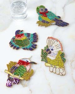 Decorative <b>Beaded</b> <b>Coasters</b> Handmade Embroidery Boho Table Accessories by MD Handicrafts - Product Image 3