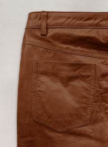 Pantalon en cuir décontracté 100% haute qualité, braguette boutonnée, longueur classique - Tissu de qualité supérieure, séchage rapide, coupe-vent, respirant - Product Image 4