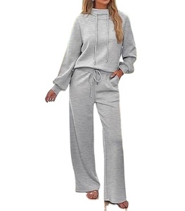 Ensemble de survêtement pour femme élégant à deux tons, respirant, léger, en polyester/coton, avec capuche, pour l'hiver, dernier design par Viral - Product Image 4