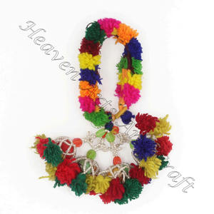 Rare Beaded Pom Tassels-Bolso Borlas Pulseras gitanas antiguas auténtica BANJARA tribal brazo pulsera tobillera borla vientre - Product Image 6