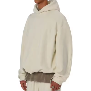 Sweat à capuche personnalisé en éponge française 500gsm en coton applique personnalisée lavage à l'acide sweat à capuche double couche capuche en détresse hommes sweats à capuche - Product Image 3