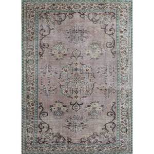 Tapis en laine noués à la main vintage, motif rectangulaire abstrait rose et violet, pour la maison, le salon, le couloir, produit Pae-2796 - Product Image 1