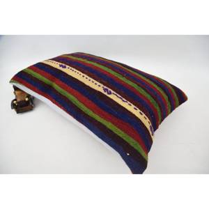 Multicolor Vintage Pattern Kantha Patchwork Wool Eco-Friendly Non-Slip Removable Washable <b>Bolster</b> <b>Pillow</b> 16x24 Inch Decorative - Product Image 5