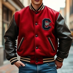 Chaqueta universitaria unisex con mangas de mezcla de lana, aspecto vintage, parche bordado personalizado, fabricante OEM Pakistán, todas las tallas - Product Image 5