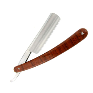 มีดโกนสแตนเลสสำหรับผู้ชายมีดโกนสำหรับร้านตัดผมทำจากไม้ - Product Image 1