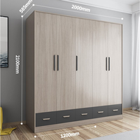Meilleure vente-Armoire en bois au design moderne Personnaliser la taille Économique Dressing Garde-robe Placard Meubles de chambre à coucher