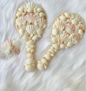 Miroir à main en coquillage du Vietnam fait à la main, miroir cosmétique en coquillage naturel - Product Image 4