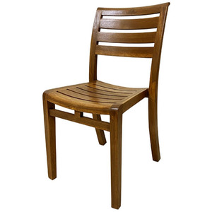 Silla Plegable de Exterior Contemporánea Valley, de Lujo, en Madera de Teca, Apilable, Sin Reposabrazos - FSVL03 - Product Image 1