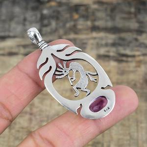 Pendentif en améthyste pour femmes Bijoux en argent de style bohème Bijoux en argent sterling 925 Pendentif fait main tendance Cadeau pour elle - Product Image 4