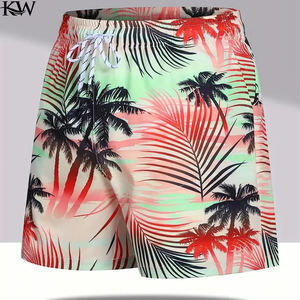 Pantalones cortos retro con estampado de plantas tropicales de Hawái para hombre, pantalones cortos informales de verano para uso diario, pantalones cortos de playa transpirables, tendencia Harajuku, bañadores Y2k - Product Image 6