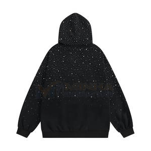 Nouveau design, sweats à capuche à manches longues avec strass, coton et polyester, prix de gros, sweats à capuche avec strass pour femmes - Product Image 2