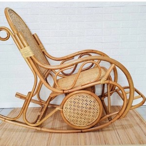 เก้าอี้โยกหวายธรรมชาติสําหรับผู้ใหญ่ เก้าอี้พักผ่อนในสวน ดีไซน์ไม่ซ้ําใคร เก้าอี้สไตล์คลาสสิกทําด้วยมือ - Product Image 1