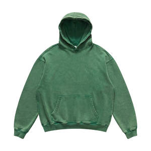 เสื้อฮู้ดผู้ชายไซส์ใหญ่ ผ้าฟลีซลายพิมพ์ ซิปหน้า ทรงหลวม ดีไซน์ไหล่ตก เสื้อผ้าฤดูหนาว รับผลิตแบบ OEM - Product Image 4