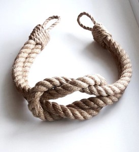 Square Knot Curtain <b>Tie</b>-<b>Back</b> - Beach Decor - Jute Rope Curtain Tiebacks - Nautical Gift - Product Image 2
