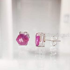 Women's <b>Stud</b> Earring Natural Alexandrite Gemstone June Birthstone Wedding Handmade Jewelry 925 Sterling <b>Silver</b> <b>Stud</b> Earring - Product Image 4