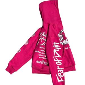 Sudaderas de invierno de algodón 100% de peso pesado para hombres con sudaderas con capucha de impresión de logotipo personalizado - Product Image 3