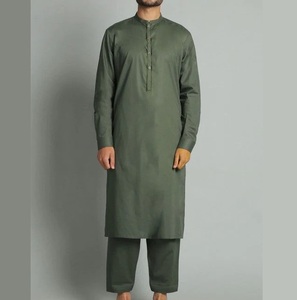 Nouvel ensemble de 2 pièces Salwar Kameez pakistanais 2026 pour homme, en polyester, formel, longueur genou, anti-humidité et respirant - Product Image 2