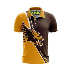 เสื้อคริกเก็ตผู้ชายโลโก้สั่งทำ สีและวัสดุตามสั่ง ระบายอากาศ แห้งเร็ว เสื้อโปโลแบบซับลิเมชั่น CATCHY GEARS ขายส่ง - Product Image 3