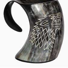 Taza de Beber Personalizada de Cuerno de Buey y Búfalo Natural, Tazas de Cuerno de Beber Estilo Animal Hechas a Mano con Grabado en Taza Grande de Piedra - Product Image 3