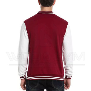 เสื้อแจ็กเก็ตทีมโรงเรียนโลโก้ตามสั่งปกตั้งสำหรับฤดูหนาวไฮสตรีทลำลองพร้อมแขนหนังและตัวอักษรปัก - Product Image 5