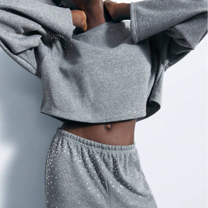 Ensemble de survêtement d'hiver pour homme en gros, décontracté, 2 pièces, sweat à capuche, jogging, 100% coton polaire, séchage rapide, uni, respirant - Product Image 3