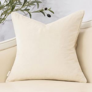 Ramitas beige, funda de almohada verde, funda de cojín de terciopelo, funda de almohada neutra para sofá, 20x20 pulgadas, sin látex - Product Image 2