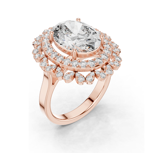 แหวนเพชรแล็บ 1.08 กะรัต ทรงฮาโล สำหรับผู้หญิง ความใส VVS-VS EF ทอง 18KT, 14KT, 10KT และเงิน 925  ทองชมพู, ทองเหลือง, ทองขาว - Product Image 6