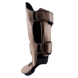 Custom Made Breathable Brown Color Professional Martial Arts MMA Boxing Strap <b>Shin</b> <b>Pads</b> for Unisex by Standard International - Product Image 3