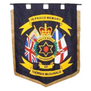 Esta es una bandera ceremonial de la Sociedad de Orphanos Loyal Orange de Inglaterra. - Product Image 2