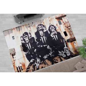Alfombra Impresa: Diseño Único de Banksy con los Tres Monos Sabios para Decoración del Hogar, Alfombra Delgada No Tejida - Product Image 3