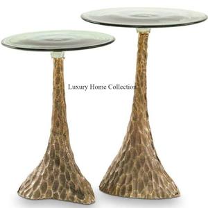 Anidación de servicio hecho a mano con estilo antiguo y mesa auxiliar de aluminio fundido última llegada Color dorado brillante pulido aspecto admirable - Product Image 1