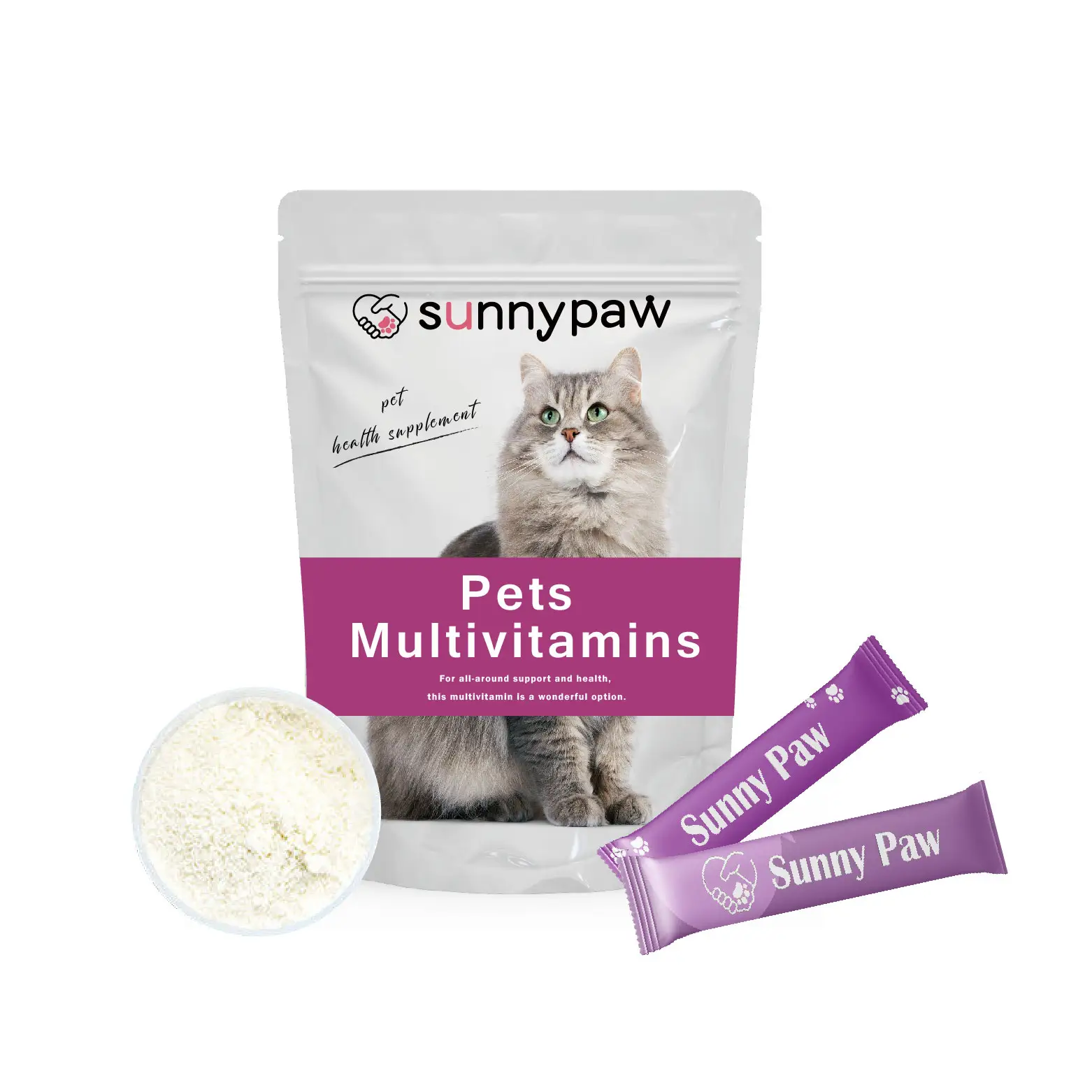 RTS Healthy Pet Cat Vitamins and Supplements Food-Based with Fish Puppy Applications Powdered Form Eco-Friendly Everyday Use