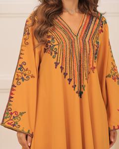 Vente en gros Abaya de luxe en satin personnalisée pour femmes Petite robe turque islamique manches à volants style Dubaï Abaya pour musulmane de Turquie - Product Image 2