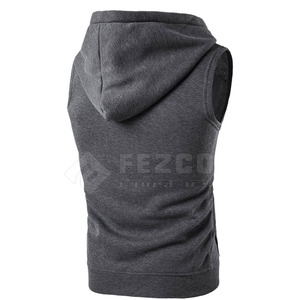 Prix de gros, faible MOQ, sweats à capuche sans manches pour hommes, 100% coton, respirants, de haute qualité, nouvelle arrivée, tissu confortable - Product Image 2