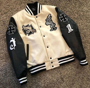 2024 nouveauté hommes en cuir manches Baseball Letterman Varsity vestes vente chaude veste d'hiver pour hommes - Product Image 1