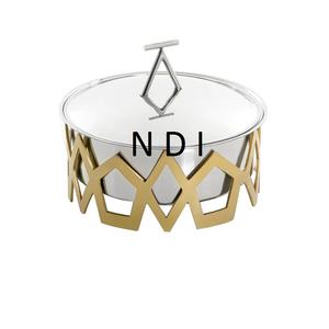 Vaisselle de fête de mariage pour la restauration marmite isolée à double paroi en acier inoxydable au design moderne marmite de service - Product Image 1