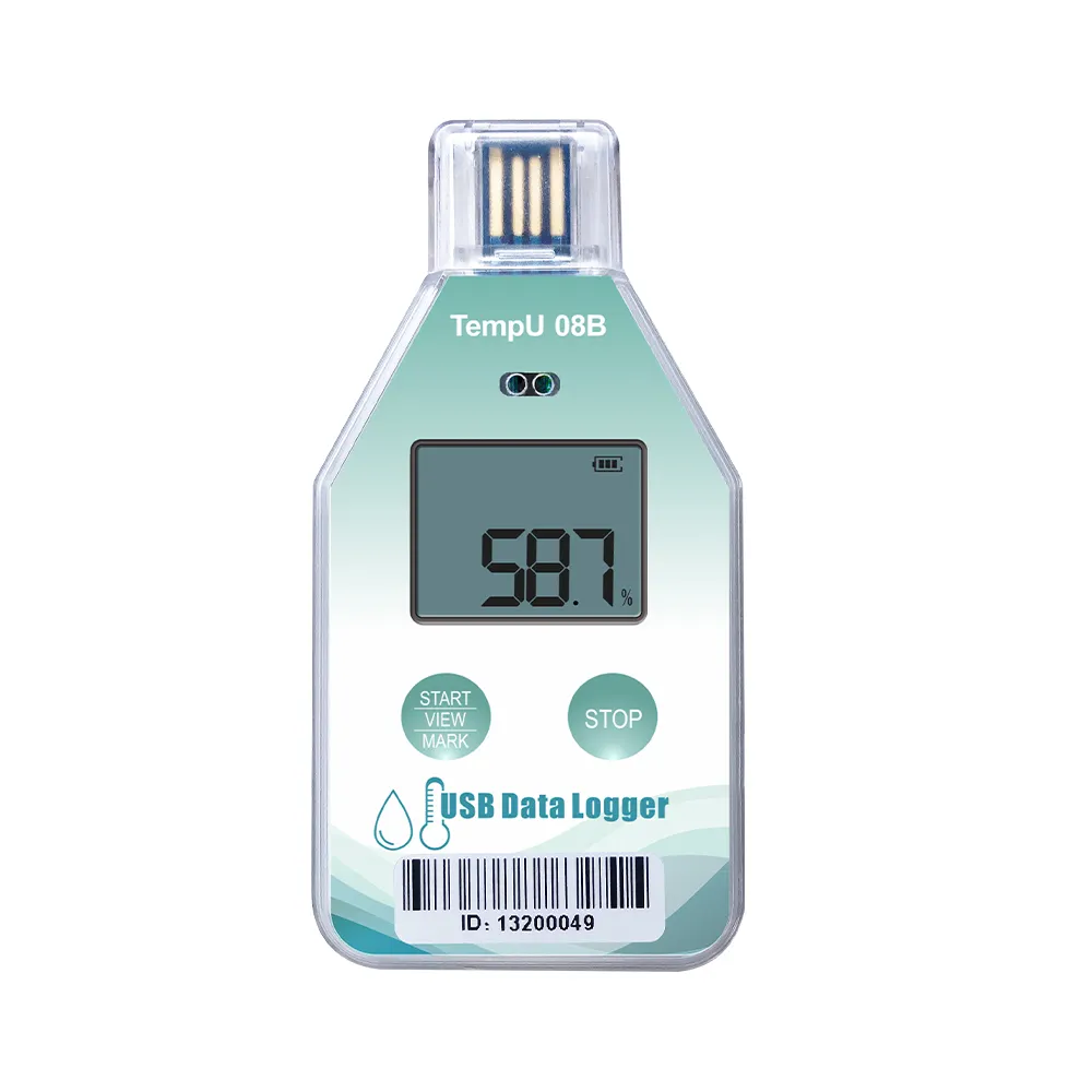 Eenmalig Gebruik Koude Ketting Data Logger Usb Temperatuurthermometer Met Lcd-Scherm