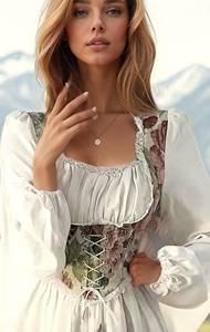 Hecho a mano hilos únicos vestido largo Maxi Sexy espalda descubierta mujer cintura integrada manga reunida Natural 100% algodón estilo Vintage - Product Image 3