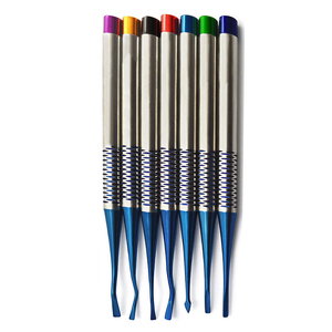 Punta dentada micro del elevador de luxación PDL del acero inoxidable con el conjunto dental de los puntos revestidos titanio azul PDL - Product Image 4